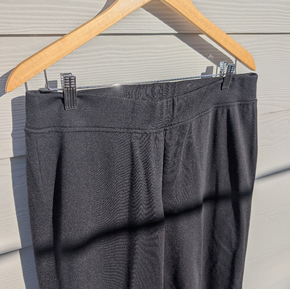 Eileen Fisher Pants Black Size M Stretch Jersey Knit Straight Leg Pull On - Picture 6 of 7